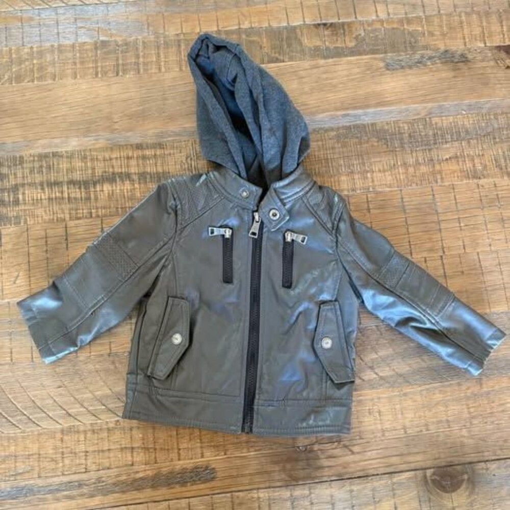 Urban republic leather jacket with hood 18M